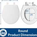 Bemis 730SLEC Slow Close Toilet Seat, Easy Clean Hinges and Durable Plastic Seat, Made in USA, Round, White