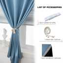 AJAZZ self Adhesive Portable 100% Blackout Curtains Simple and Easy to installBedroom Window Thermal Lnsulated Kitchen Room Darkening Black Small Drapes 1-Pack (Light Blue)