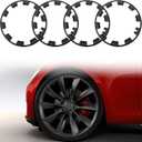 4 Pcs Pack 20'' Wheel Rim Protector for Tesla Model Y, ABS Rim Guard Hubcap Cover Car Protection Tire Trim Rings, Matte Black
