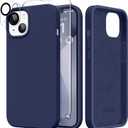 GONEZ Magnetic for iPhone 14 Case, Compatible with Magsafe, with Screen Protector + Camera Protector, Anti-Scratch Microfiber Lining, Liquid Silicone Shockproof Protective Phone Case, Midnight Blue