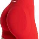 TAYOEA Workout Shorts Women Scrunch Butt Booty Lifting Seamless Biker Shorts for Gym Athletic Yoga (Red, XS)