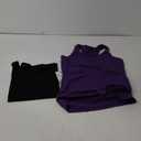V FOR CITY Womens Shelf Bra Tank Tops Racerback Workout Camis Yoga Shirt Cotton Undershirt 2 Pack (Medium, Black/Purple)