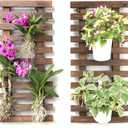 ShopLaLa Wall Planter - 2 Pack Wooden Hanging Planter for Indoor Plants Wall Mount Plant Stand Ladder Outdoor Vertical Garden Unique Live Orchid Planter Holder Display Large Wall Decor 23.6" (60cm)