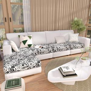 Couch Covers for Sectional L Shaped Sofa Cover Print Chaise Cover | Washable Separate Seat Chaise Couch Cover Stretch Sofa Slipcovers Universal Sofa Covers Pet Friendly (3 Seater + 1 Chaise)