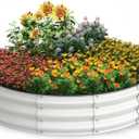 Galvanized Raised Garden Bed, 4x4x1 FT Raised Garden Bed for Gardening, Large Metal Planter Box for Vegetables Flower Herb(Pearl White)