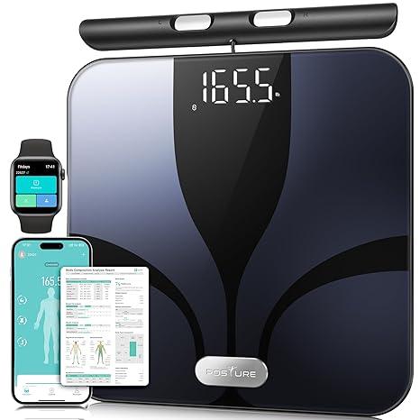Posture Scale for Body Weight and Fat, Digital Bathroom Scale BMI Weighing Bluetooth Body Fat Scale, 8 Electrode Smart Body Fat Scale, Full Body Composition Analyzer with Voice Prompt Posture Scale for Body Weight and Fat, Digital Bathroom Scale BMI Weighing Bluetooth Body Fat Scale, 8 Electrode Smart Body Fat Scale, Full Body Composition Analyzer with Voice Prompt