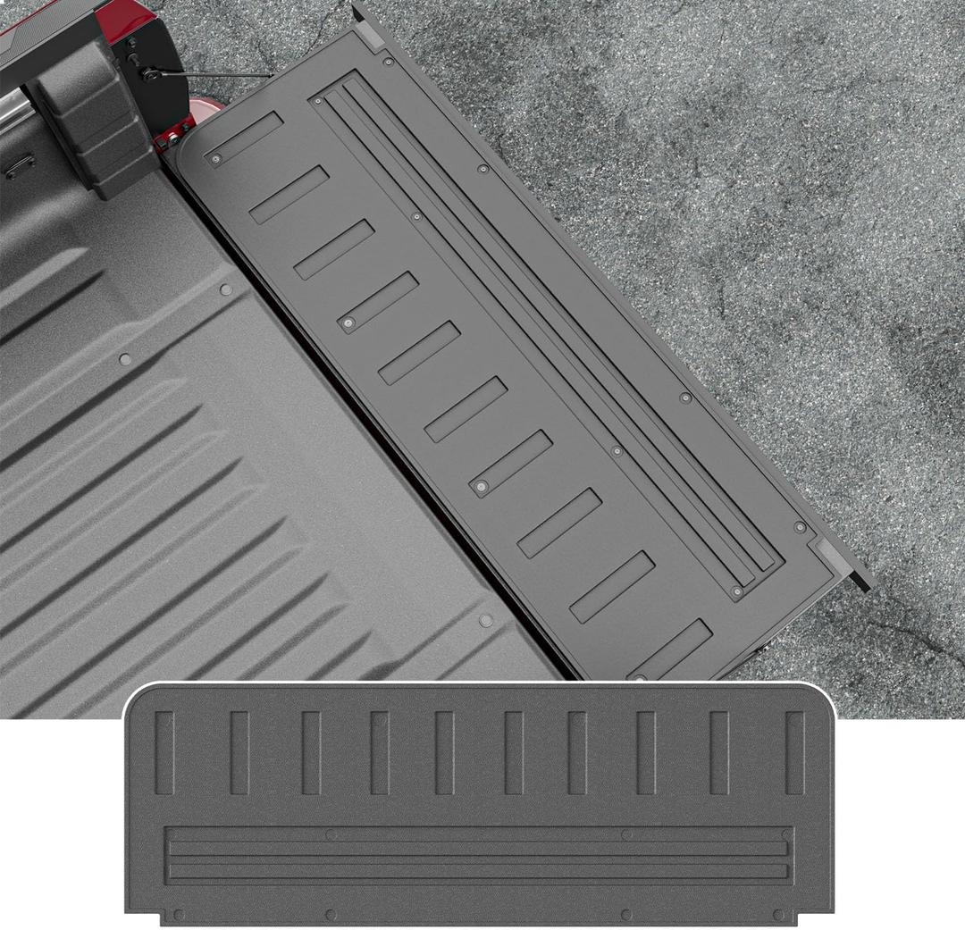 powoq Tailgate Mat Compatible with 2022 2023 2024 2025 2026 Nissan Frontier Tailgate Liner TPE Truck Mat Replacement for 2022-2026 Nissan Frontier Accessories(Stripe Style Tailgate Mat)