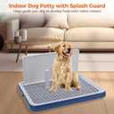 Indoor Dog Potty Tray with High Wall, 19.3 x 24.8 in Mesh Training Toilet for Puppy and Small Dogs, Deep Base Pee Pad Holder with Splash Guard, Non-Slip Bottom, Easy-Clean, House Training Use