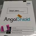 Angol Shiold Round Toilet Seat - Slow Close Hinges, Ergonomic Design with Grip-Tight Bumpers, Safe Easy-Clean PP Material (White, 16.5" Round)
