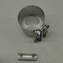 Exhaust Clamp,Car Accessories 4" 3" 2.5" 5" 3.5" 2.75" Lap Joint Exhaust Band Clamp Sleeve Coupler,Stainless Steel Exhaust Pipe Clamp for Exhaust System,Exhaust Tubing Connection (4")