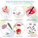 Jethami 6 Pack Paint by Numbers Kit for Adults Beginner, Easy Flowers DIY Painting Canvas Art Kit for Home Wall Decor 8x12 in (Boho Flowers-02)