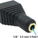 2 x 3.5mm 1/8" 3 Pole Female Jack TRS Stereo Audio Video to 3 Screw Terminal Female Headphone Replacement Solderless AUX Balun Converter Adapter 2-Pack