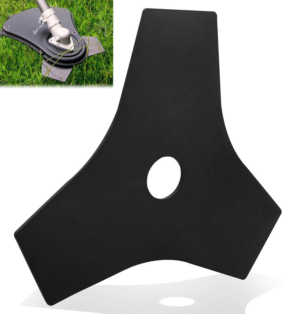 AC04105 8” Replacement Heavy Duty Reversible Steel Tri-Arc Brush Cutting Blade Compatible with Ryobi & Expand-It RY254BC RY40255-BRC RYBRC77 Models, Hardened Steel Cutting Through Brush and Weeds