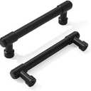 khtumeware Matte Black Cabinet Pulls - Center to Center 4" (Approx. 102MM) - Pack of 5 - Kitchen Handles for Cabinets Cupboard Handles Drawer Pulls