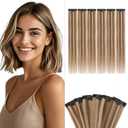 Benehair 6 PCS Clip in Short Hair Extensions Real Human Hair Seamless & Invisible for Women Instant Volume Highlight Length for Daily Use 10" Medium Brown&Dark Blonde