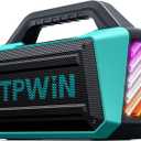 Powerful 80W Outdoor Bluetooth Speaker: IPX6 Waterproof, Rugged, 20H Playtime, Deep Bass, Lightshow, TWS, BT 5.3 Wireless, Portable for Travel Hiking Camping Beach Pool - Teal