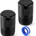 Enhon 1-1/2 Inch NPT ABS In Line Vent, Diaphragm RV Air Admittance Valve for Under Sink Vent with PTFE Thread Seal Tape, Easy to Install(2 Pcs)