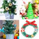 20pcs Mini Christmas Wreath: 1.57X1.57X0.51in Miniature Xmas Tree Frost Sisal Hanging Artificial Ornaments for Dollhouse Embellishments Decoration Winter