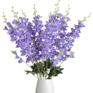 8PCS Purple Delphinium Artificial Flowers 33.5'' Faux Hyacinth Flowers Long Stem Silk Flowers for Tall Vase Home Wedding Table Decor(Light Purple)