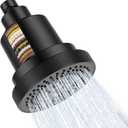 High Pressure Shower Head with Filter for Hard Water Softener - 3 Gears' Boosting Pressure with 25 Stage Filtration - Removes 99.945% Chlorine & Heavy Metals for Healthier Skin/Hair - Matte Black