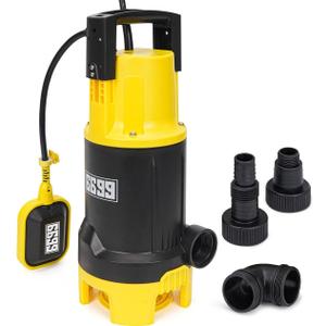 Sump Pump Submersible 6500GPH Powerful Water Pump for Pool Draining 1.5HP Utility Pump with Adjustable Float Switch 16FT Power Cord for Flooded House Sump Pit Pond Remove Water