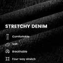 SHEWIN Straight Leg Jeans for Women Trendy High Rise Tapered Flare Jeans Stretchy Wide Leg Ankle Denim Pants with Pockets (4, Black)