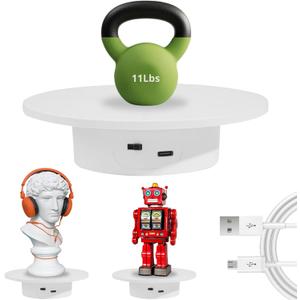 fotoconic 5.9 Inches/15cm Motorized Rotating Display Stand, 360 Electric Rotary Turntable Base Lazy Susan, Load-Bearing 11Lbs, for Photography Crafts Jewelry Toy Collectible Display (ND150C)