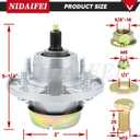 3 Pack AM144377 Spindle Assembly with M131814 Pulley Replaces AM144377 John Deere Spindle Kit, AM131680, AM135349, AM124498 for John Deere X320, GT235, X500, X300, X534, GX345, X530 48" Decks