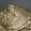 Ruisita 120 Inches Round Satin Tablecloths Gold Overlay Round Satin Table Cover Bright Silk Tablecloth Smooth Fabric Tablecloth for Wedding Banquet Table Decoration
