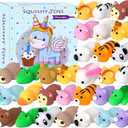 POKONBOY 30 Pcs Squishies Mochi Toys, Mini Kawaii Squishy Forest Animals Squeeze Stress Relief Toys Easter Basket Stuffers Christmas Birthday for Kids