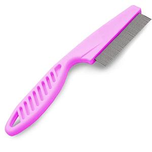 SunGrow Dandruff Comb for Men and Women, Stainless Steel Grooming Comb for All Types of Hair, Scalp Care, High-strength Fine Teeth, 7.2", Pink Color, 1 Piece per Pack