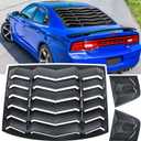 Rear+Side Window Louver for Dodge Charger 2011-2024 SXT GT R/T Scat Pack SRT Hellcat Widebody Redeye Daytona Windshield Sun Shade Cover GT Lambo Style Accessories All Weather ABS (Matte Black)