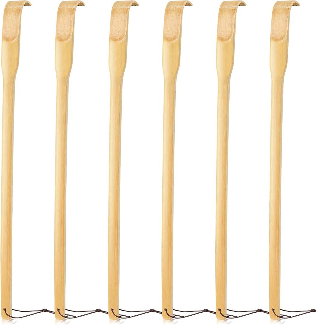 Renook Back Scratcher, 16.5in Pack of 6, Traditional Finger-Like Bamboo Wooden Body Massager for Scratching Itches, Strong and Sturdy, Good Practical and Novel Gifts for Friends and Family.