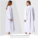 MyGradDay Unisex Matte choir robes for church Baptism Officiant Confirmation Costume,Graduation Gown Pastor &judges robe (White) 45"(5'0"-5'2")