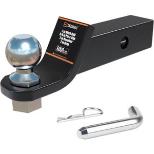DEEAGLE 2 inch Ball Hitch with Pin, Heavy Duty Steel Receiver Hitches, Trailer Ball Hitch Fits 2 inch Receiver, 6000lbs, 2 in Drop