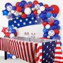 2 x 4th of July Tablecloth, 2 Pack American Flag Patriotic Theme Decorations, Disposable Plastic Tablecloths, 4th 0f July Table Decor for Independence Day and Memorial Day Decorations, 54 x 108 Inch