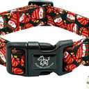 Elegant little tail Christmas Dog Collar, Pet Dog Collar Cotton Soft Snow Man Winter Pet Collars Holiday with Quick Release Buckle Puppy Collars for Puppy, Small