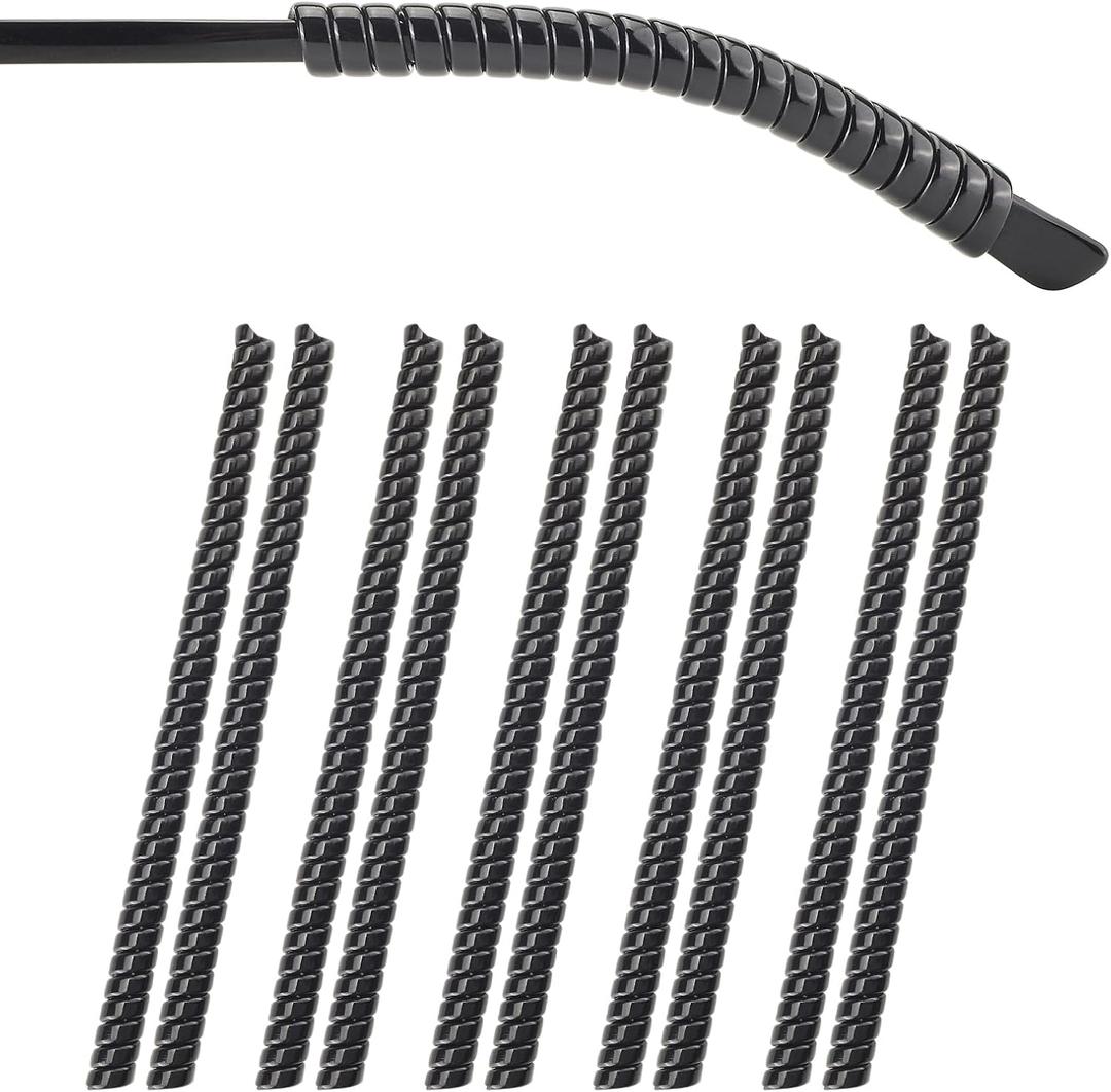 Glasses Ear Cushion, Non Slip Eyeglass Ear Cushions, Anti-Slip Comfort Eyeglasses Temple Tips Sleeve Retainer, Eye Glass Ear Grips for Glasses Sunglasses (5 Pairs Black L Size)