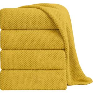 Extra Large Bath Towel Sheet Set 35x70 Inches - Oversized Bath Towels Set,Jumbo Large Microfiber - Quick Dry,Super Soft,Highly Absorbent Towel Set for Bathroom,Hotel,SPA,Pack of 4(Sweet Yellow)