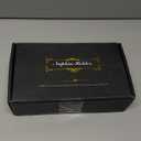 Wican Marble Guest Towel Holder Tray for Bathroom, Napkins Holder for Powder Room Dinning Table Wooden Basket for Disposable Paper Hand Towels Gold and Marble White (9.06 x 5.51 x 2.56 inches)