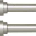 HEI! DEAR 2Pack Silver Curtain Rods 48 to 84 Inch(4-7FT),1 Inch Heavy Duty Curtain Rods,Adjustable Curtain Rod Set,Modern Decorative Drapery Rods,Telescoping Window Curtains Rods 36-88",Antique Silver