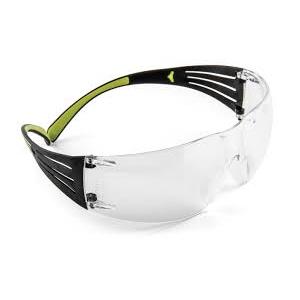 3M Secure-Fit 400 Indoor/Outdoor Anti-Scratch Pro Eye Protection Safety Glasses, Black with Mirror Lens, 1-Pair