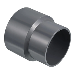 PVC Reducer Pipe Fitting 80x65 mm, Straight Coupling Adapter Connector, Gray