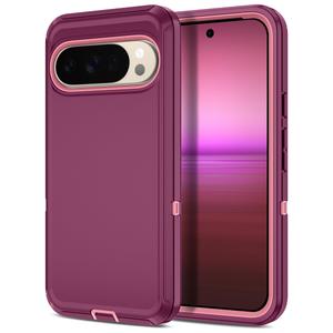 I-HONVA for Google Pixel 10 Pro XL Case Shockproof Dust/Drop Proof 3-Layer Full Body Protection [Without Screen Protector] Rugged Heavy Duty Cover Case for Google Pixel 10 Pro XL,Purple/Pink