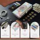 XcaseBar for Samsung Galaxy S23 Ultra Wallet case with Zipper Credit Card HolderRFID Blocking,Flip Folio Book PU Leather Phone Cases Shockproof Cover Men Women for Samsung S23Ultra case Mandala (Printing, Baby Blue-Printing)