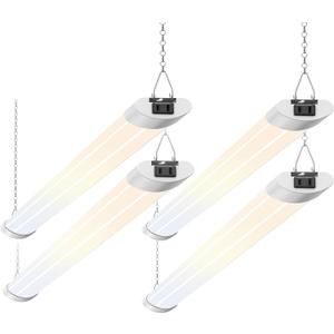 ALUSSO LED Shop Lights 4FT for Garage, 4800LM Super Bright, Adjustable 2700K 3000K 4000K 5000K 6500K, 120V, Warm to Cool Daylight Linkable Shop Lights for Workshop/Basement, ETL Listed, 4 Pack