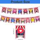 3 x Pre-strung Circus Carnival Happy Birthday Banner for Cartoon Anime Theme Party Hanging Bunting Decorations (Multicolor)