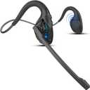 iDIGMALL Bluetooth 5.3 Headset with Microphone, Open Ear Headphones w/Noise Cancelling Mic for Phone PC Computer Laptop, Lightweight & Comfortable Wireless Headset for Office Driving Working Home, 10H (Cyan)