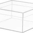 Clear Acrylic Box, Large Acrylic Box with Lid 7.9x7.9x3.9 Inches Plastic Square Cube Containers Storage Box for Candy Pill and Tiny Jewelry