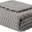 FY FIBER HOUSE Fleece Blanket King Size for Bed 300GSM Super Soft Plush Fuzzy Blankets and Throws for Sofa Couch Office, 90x108 Inches, Light Grey